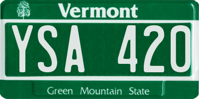 VT license plate YSA420