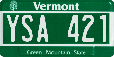 VT license plate YSA421