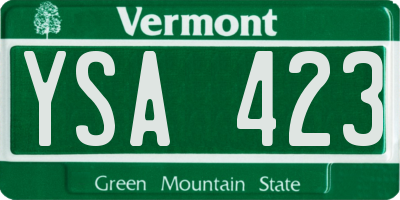 VT license plate YSA423