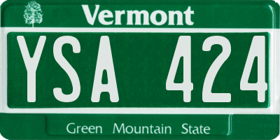 VT license plate YSA424