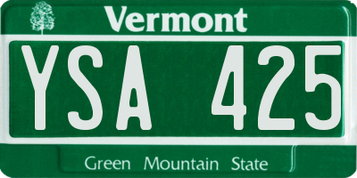 VT license plate YSA425