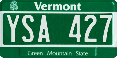 VT license plate YSA427