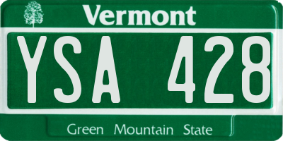 VT license plate YSA428