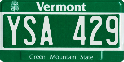 VT license plate YSA429