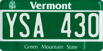 VT license plate YSA430