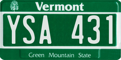 VT license plate YSA431