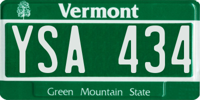 VT license plate YSA434