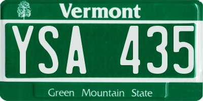 VT license plate YSA435