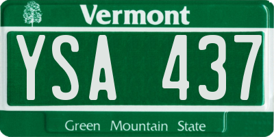 VT license plate YSA437