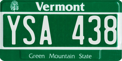 VT license plate YSA438