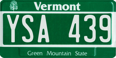 VT license plate YSA439