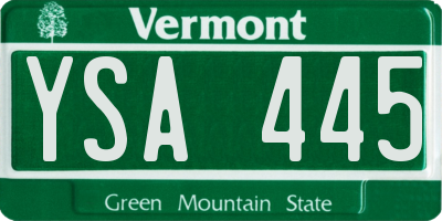 VT license plate YSA445