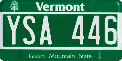 VT license plate YSA446