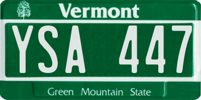 VT license plate YSA447