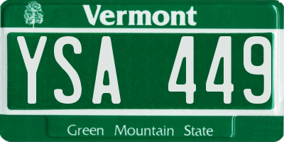 VT license plate YSA449