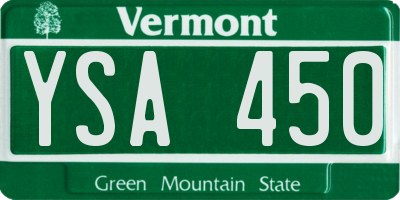 VT license plate YSA450