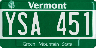 VT license plate YSA451
