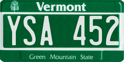 VT license plate YSA452