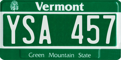 VT license plate YSA457