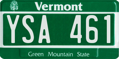 VT license plate YSA461