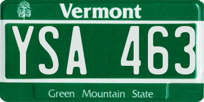 VT license plate YSA463