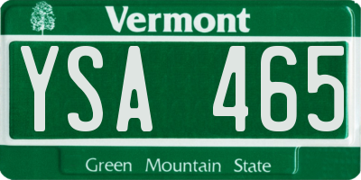 VT license plate YSA465