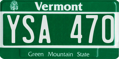 VT license plate YSA470