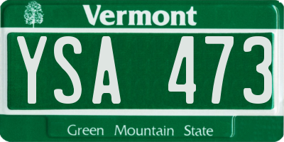VT license plate YSA473