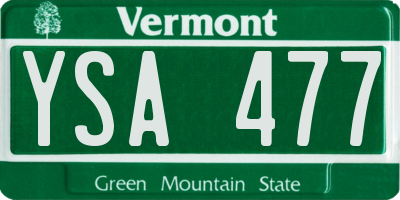 VT license plate YSA477