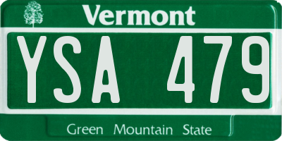 VT license plate YSA479
