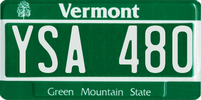 VT license plate YSA480
