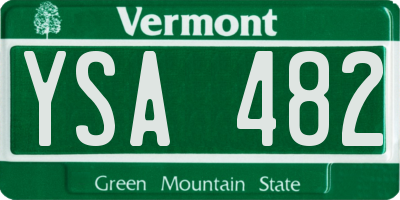 VT license plate YSA482