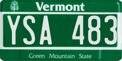 VT license plate YSA483