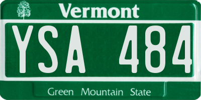 VT license plate YSA484
