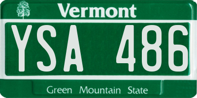 VT license plate YSA486