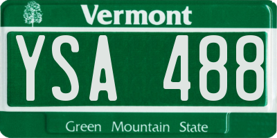VT license plate YSA488
