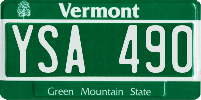 VT license plate YSA490
