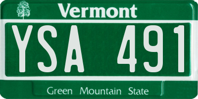 VT license plate YSA491