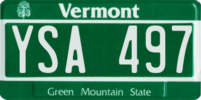 VT license plate YSA497