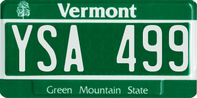 VT license plate YSA499
