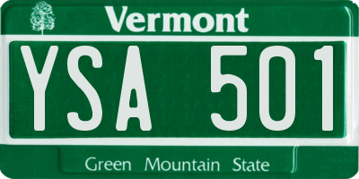 VT license plate YSA501