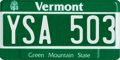 VT license plate YSA503