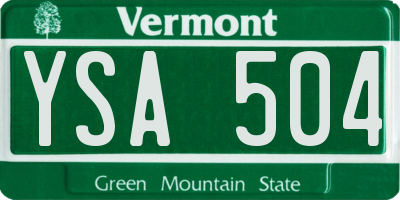 VT license plate YSA504