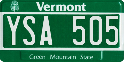 VT license plate YSA505