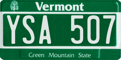 VT license plate YSA507