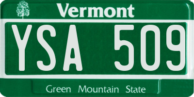 VT license plate YSA509