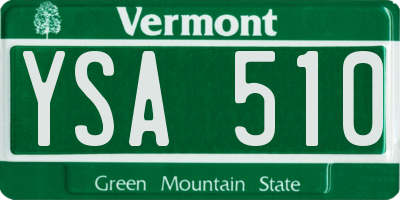 VT license plate YSA510