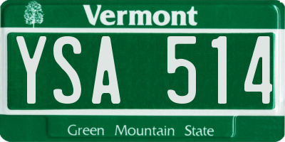 VT license plate YSA514