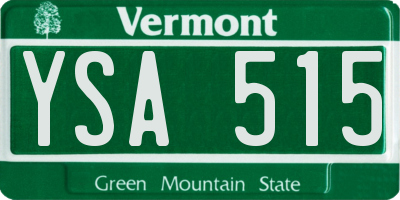 VT license plate YSA515