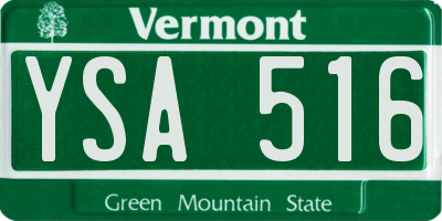 VT license plate YSA516